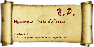 Nyemecz Petrónia névjegykártya